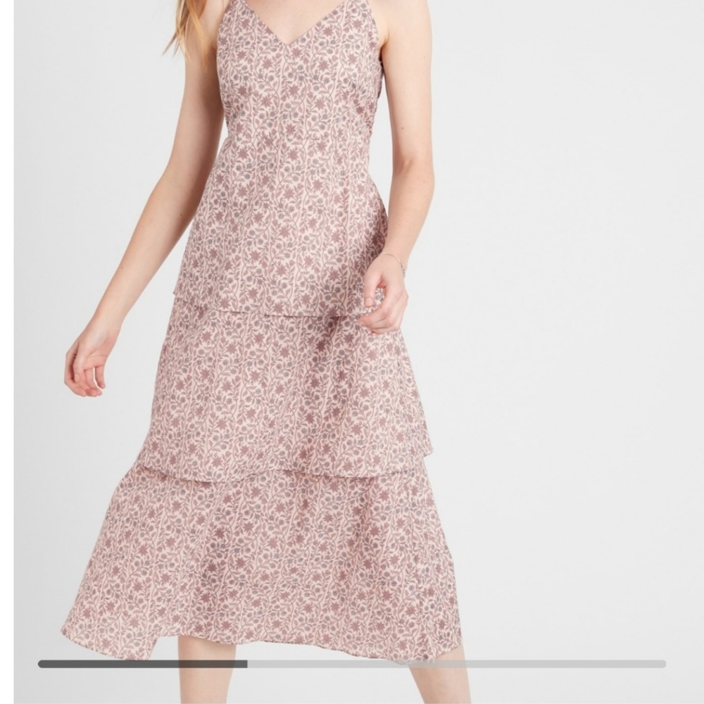 Banana Republic Floral Print Midi Dress Sz Small
